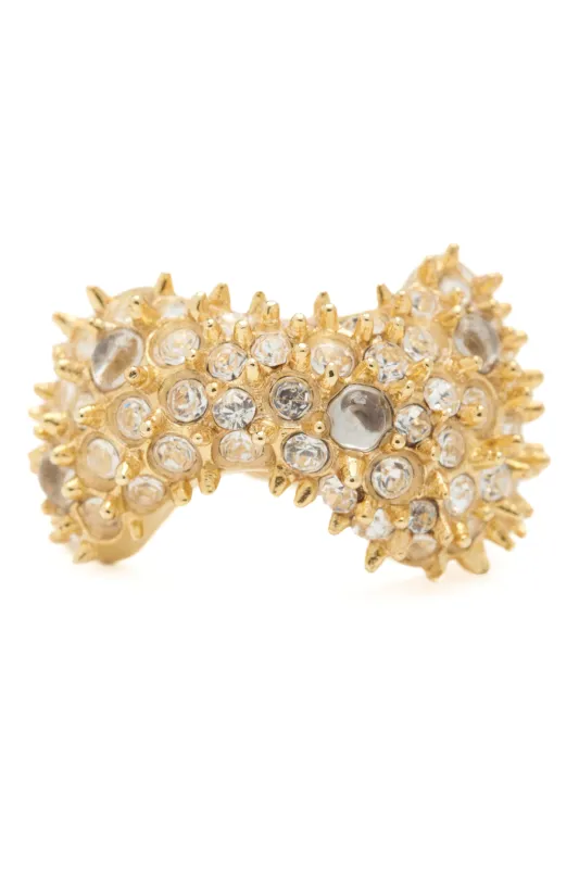 GOLD CLEAR BAT SPIKE RING made by Collina Strada