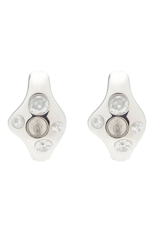 SILVER CLEAR BAT EARRINGS made by Collina Strada