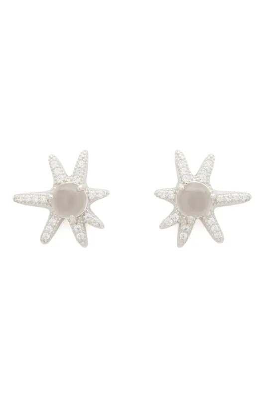 SILVER CLEAR ASTER EARRINGS made by Collina Strada