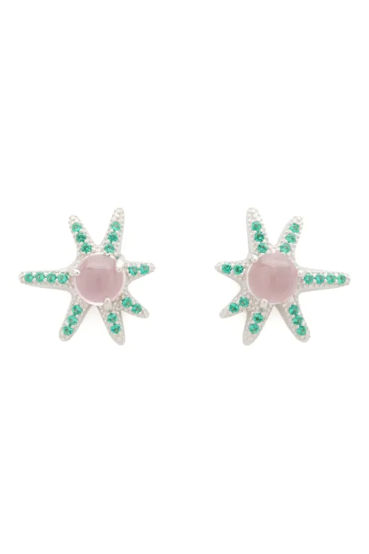 EMERALD AMETHYST ASTER EARRINGS made by Collina Strada