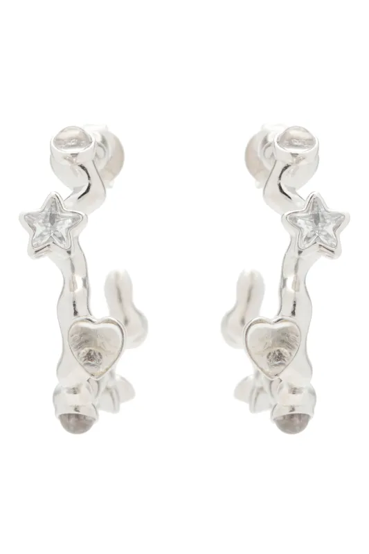 SILVER CLEAR FLORENCE EARRINGS made by Collina Strada
