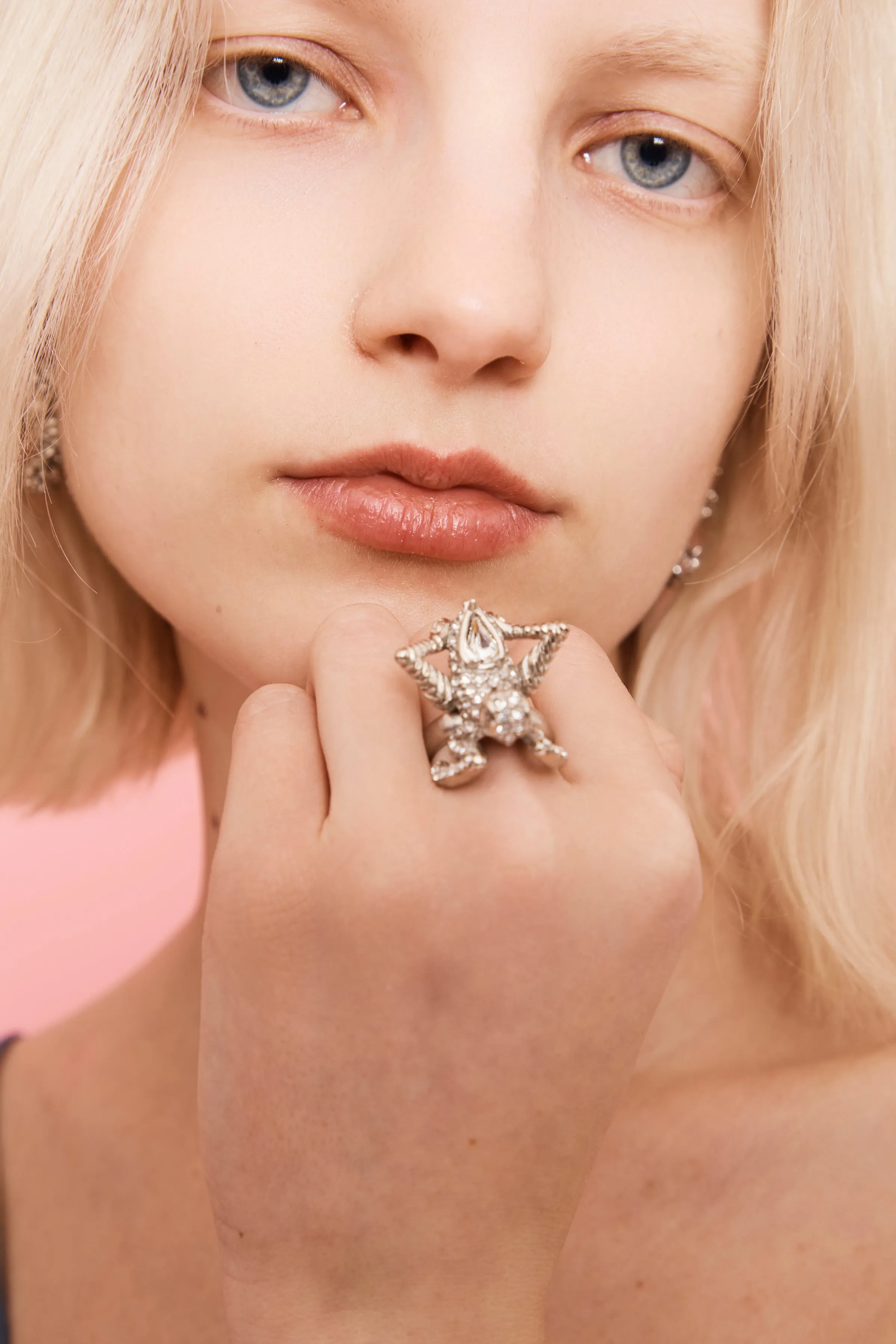 SILVER CLEAR MANTIS RING sold by Collina Strada product image thumbnail 2