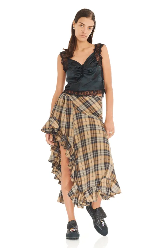 BLACK WATERCOLOR FLORAL RAINA TOP made by Collina Strada