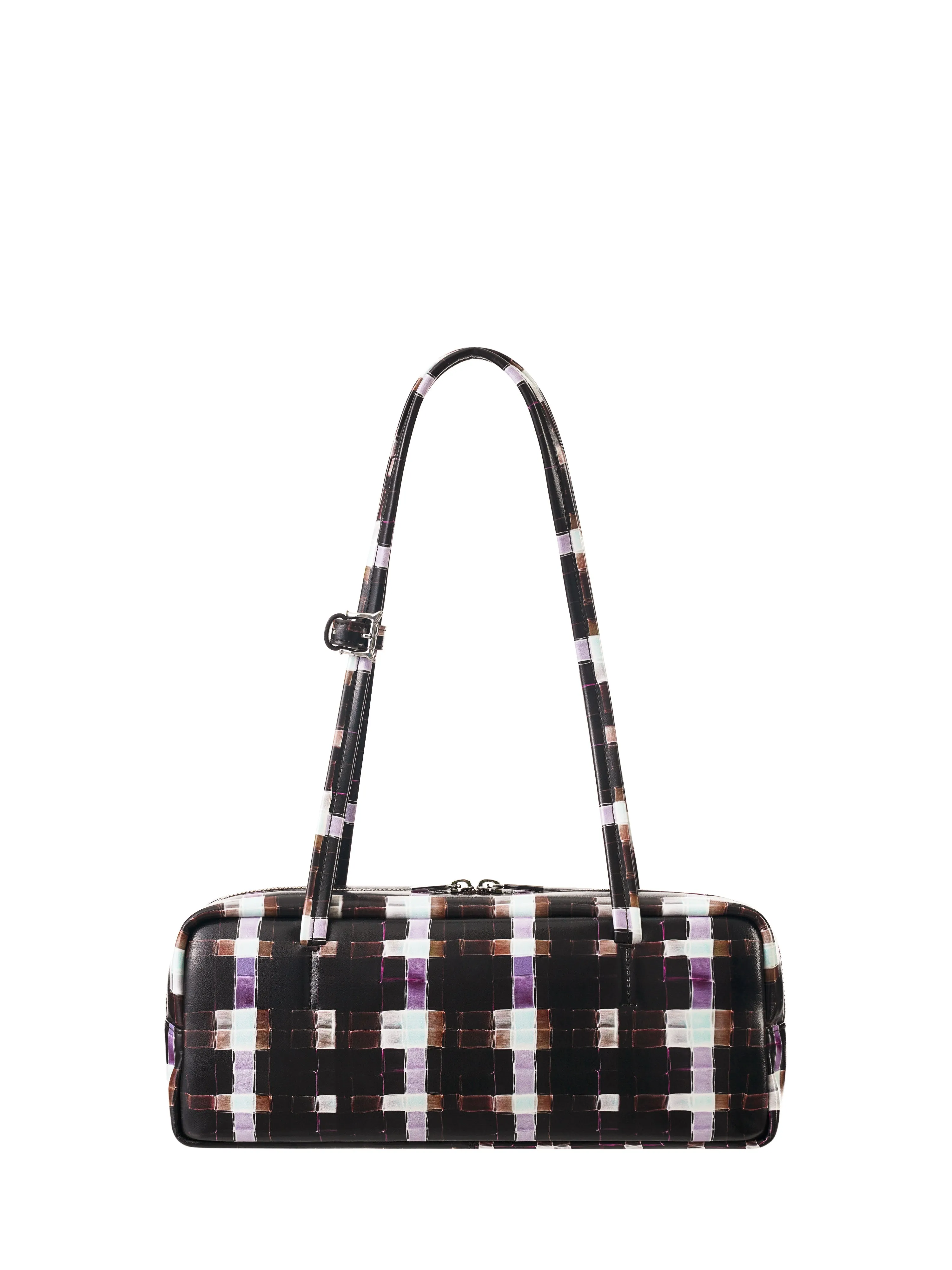 CHOCOLATE PAINTED PLAID BAGUETTE BAG sold by Collina Strada