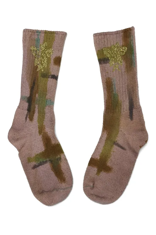 PAINTED FOG RHINESTONE SOCKS made by Collina Strada