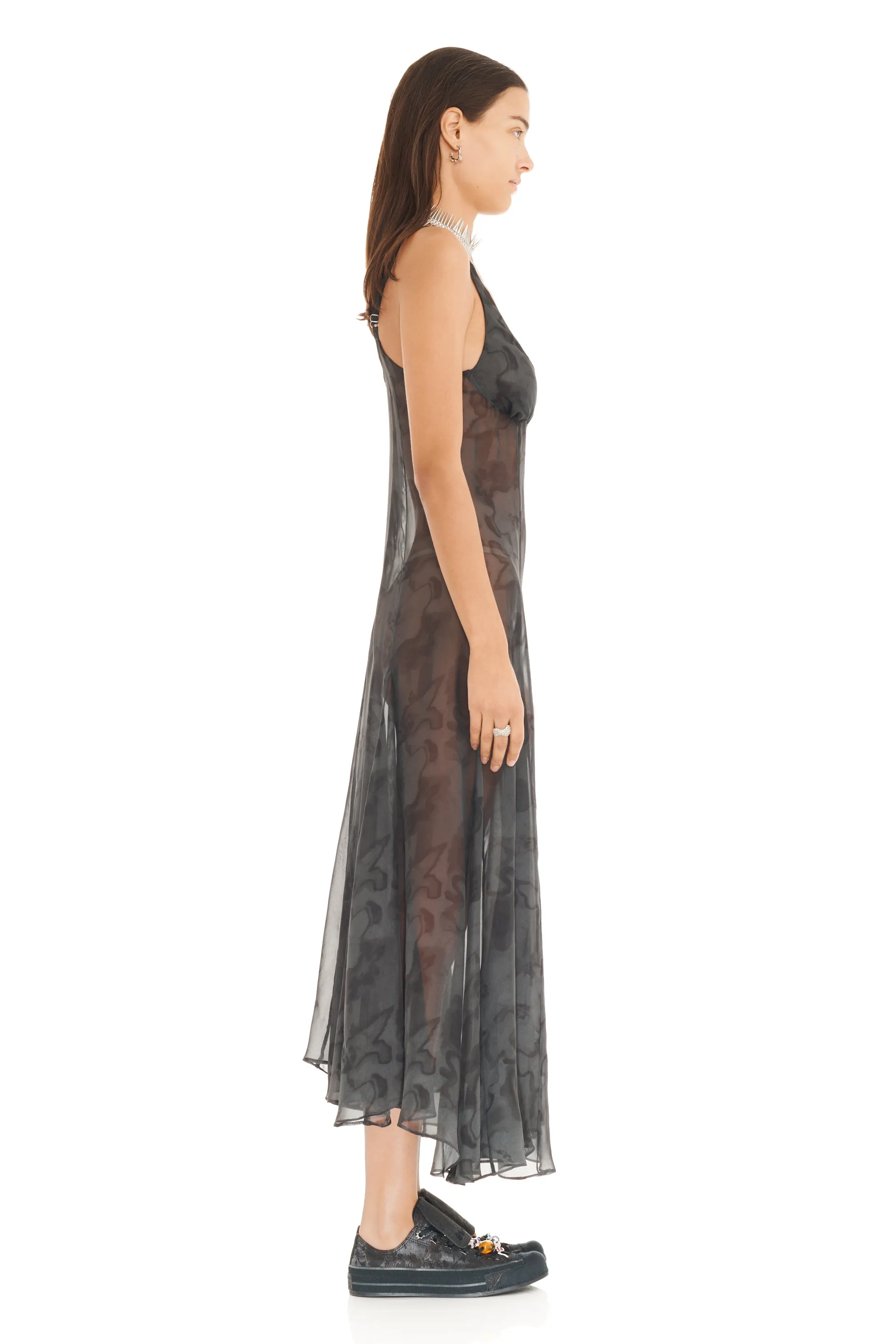 BLACK FLORAL SCRIBBLE PAMELA DRESS sold by Collina Strada product image thumbnail 4