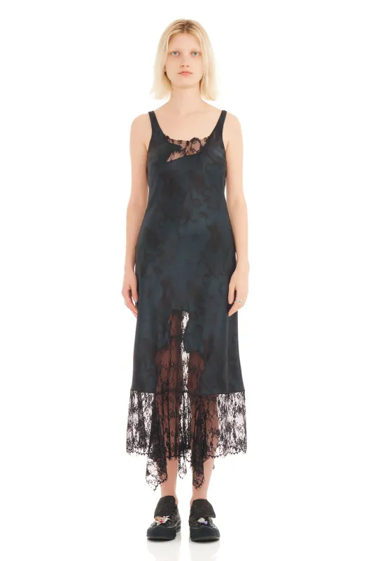 BLACK WATERCOLOR FLORAL ANEMONE DRESS made by Collina Strada