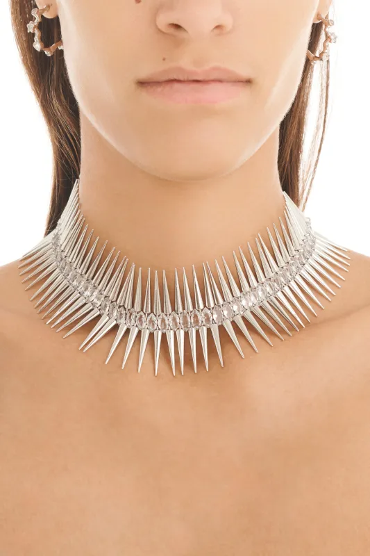 SILVER CLEAR GOTH CHOKER made by Collina Strada