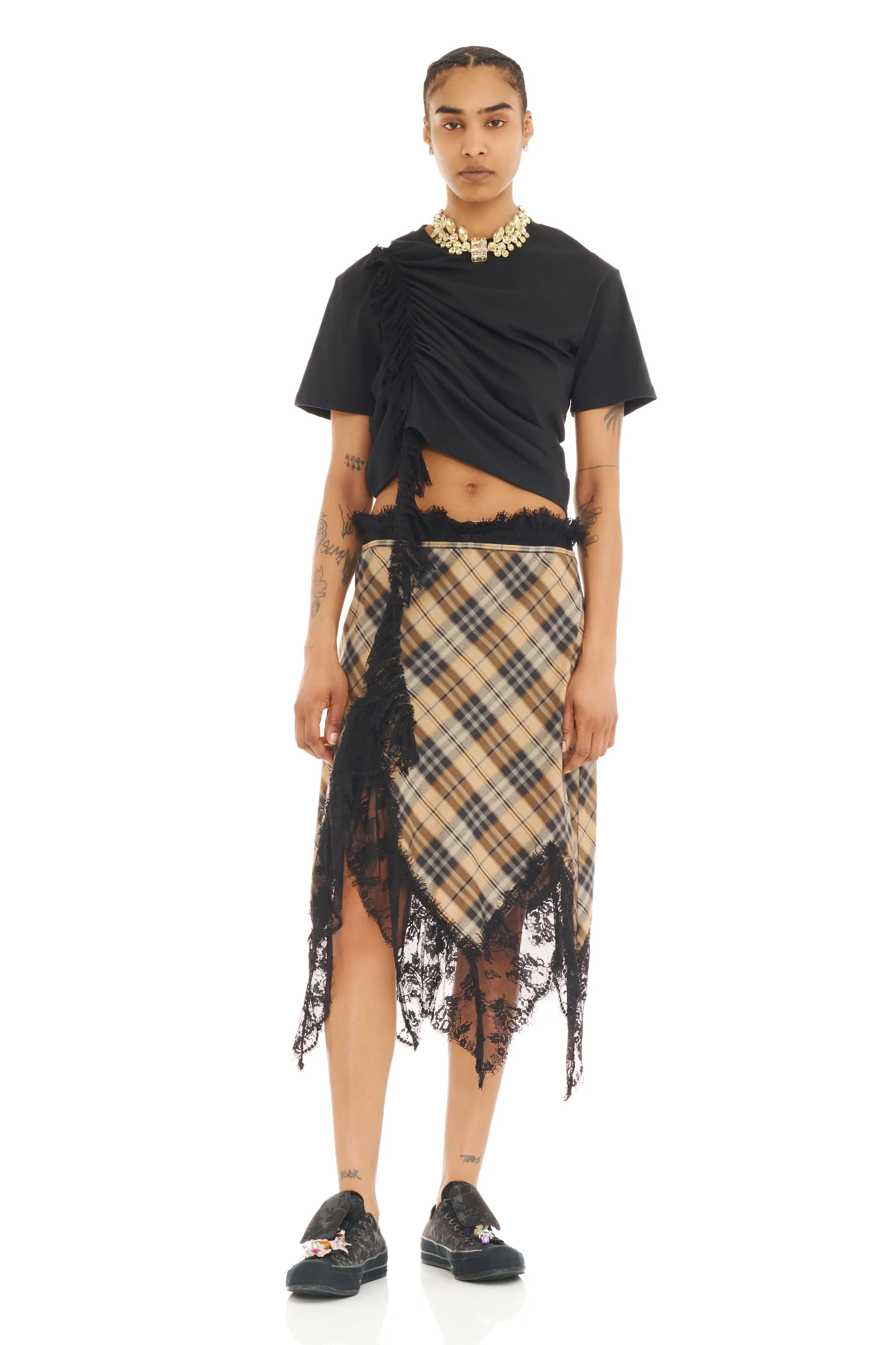 SMOG PLAID WATERLILY SKIRT sold by Collina Strada product image thumbnail 5