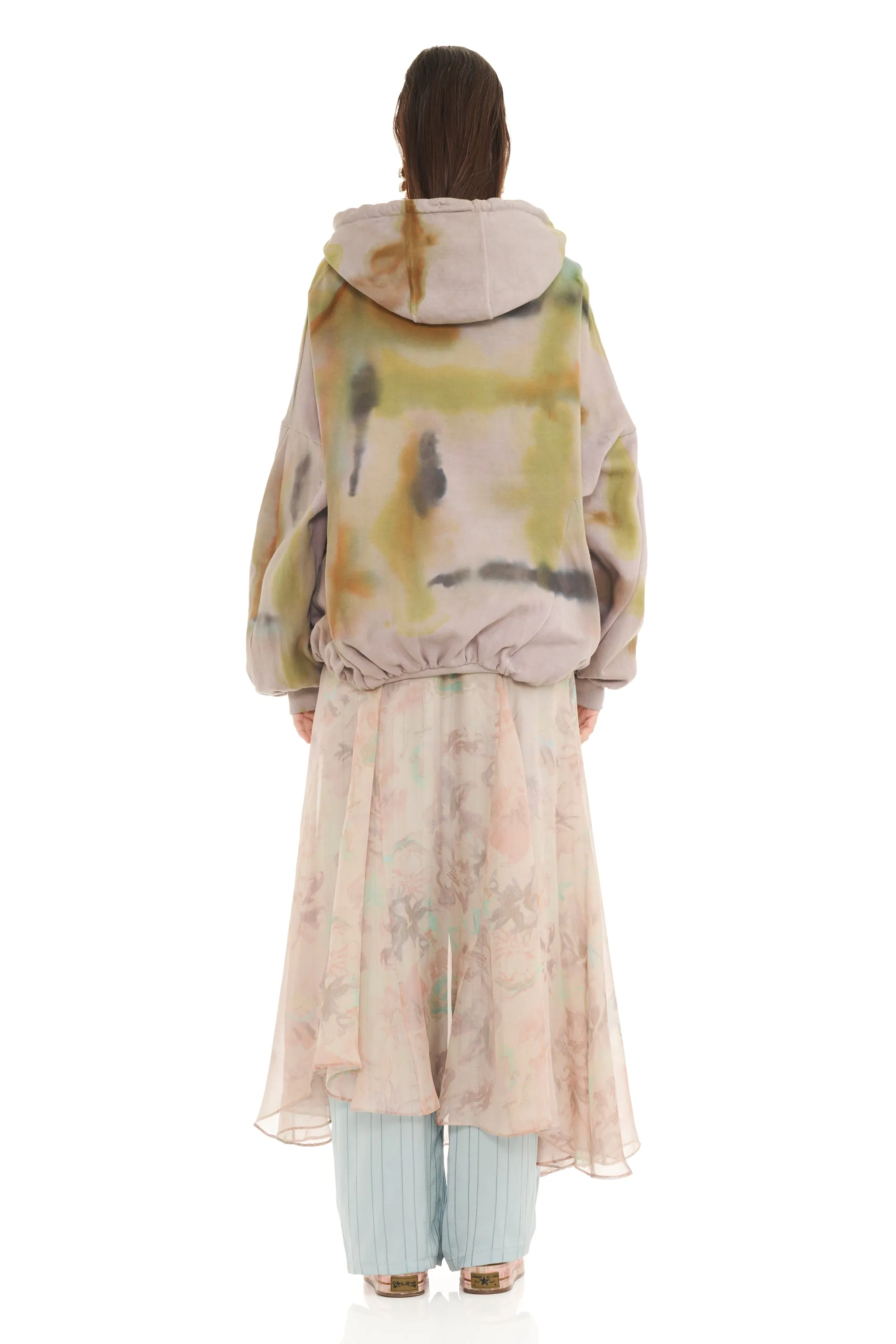 PAINTED FOG GATHERED ZIP UP HOODIE sold by Collina Strada product image thumbnail 4