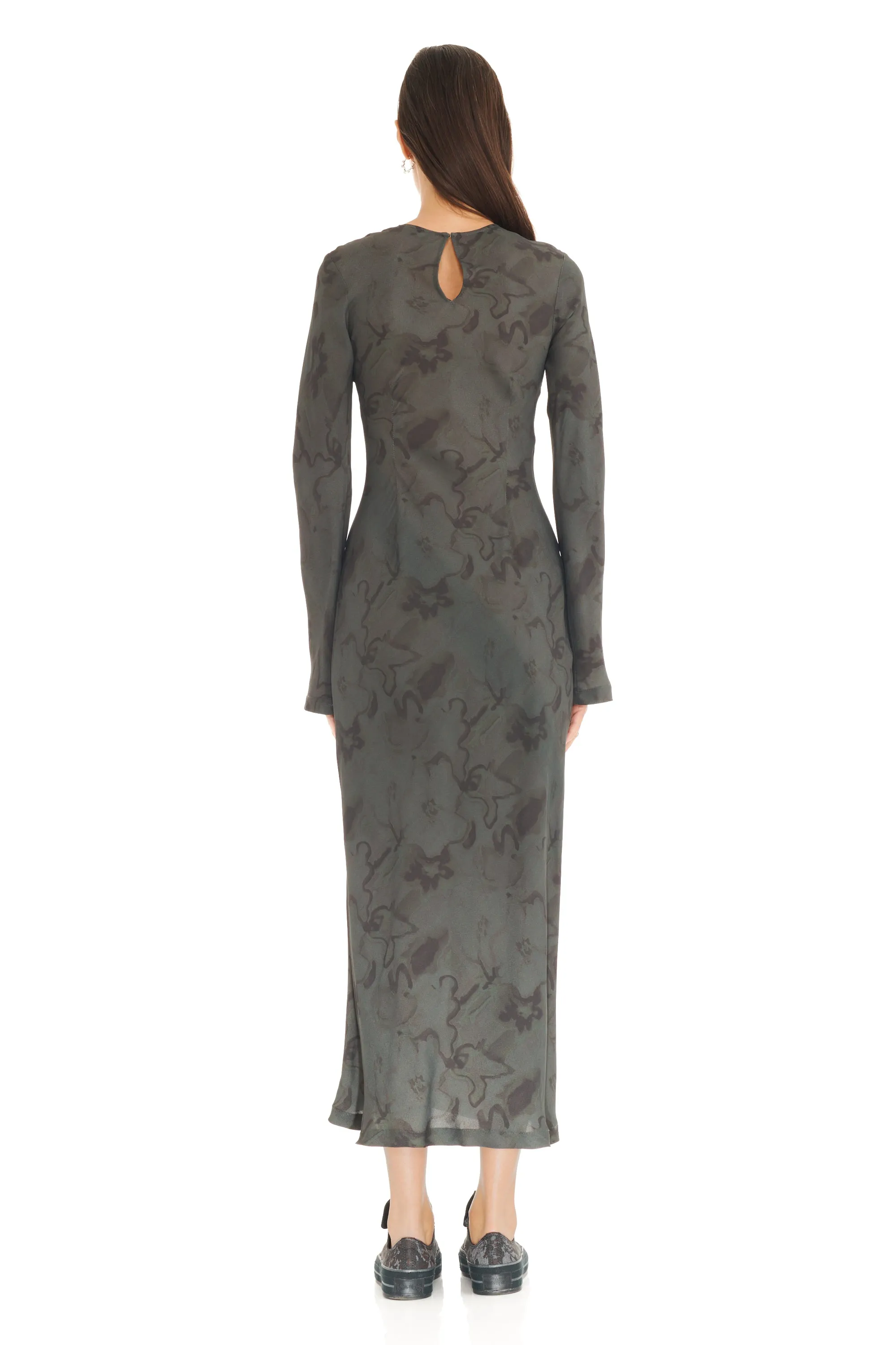 BLACK WATERCOLOR FLORAL YURI DRESS sold by Collina Strada product image thumbnail 5