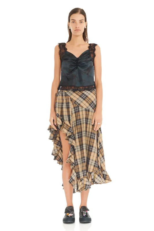 SMOG PLAID FLORIST SKIRT made by Collina Strada