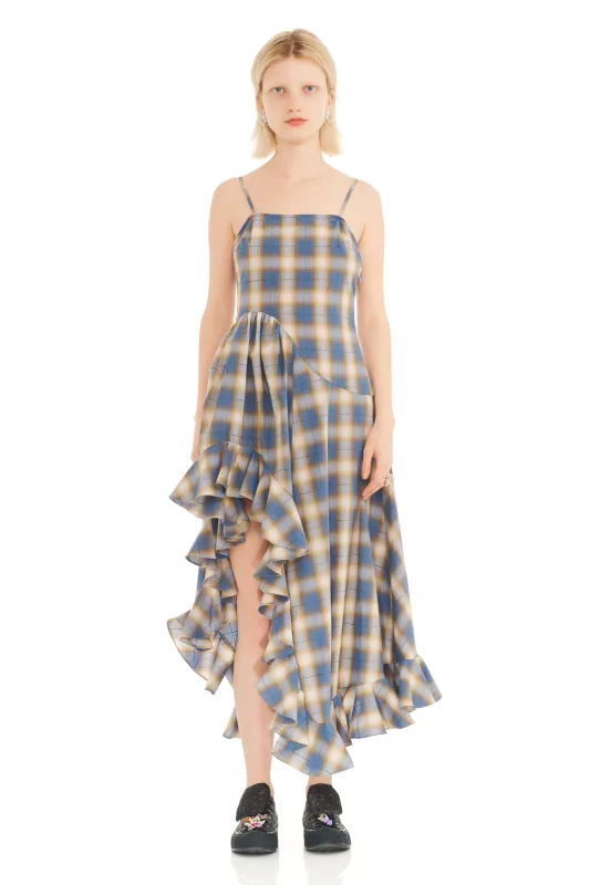 COUNTRY PLAID FLORIST DRESS made by Collina Strada