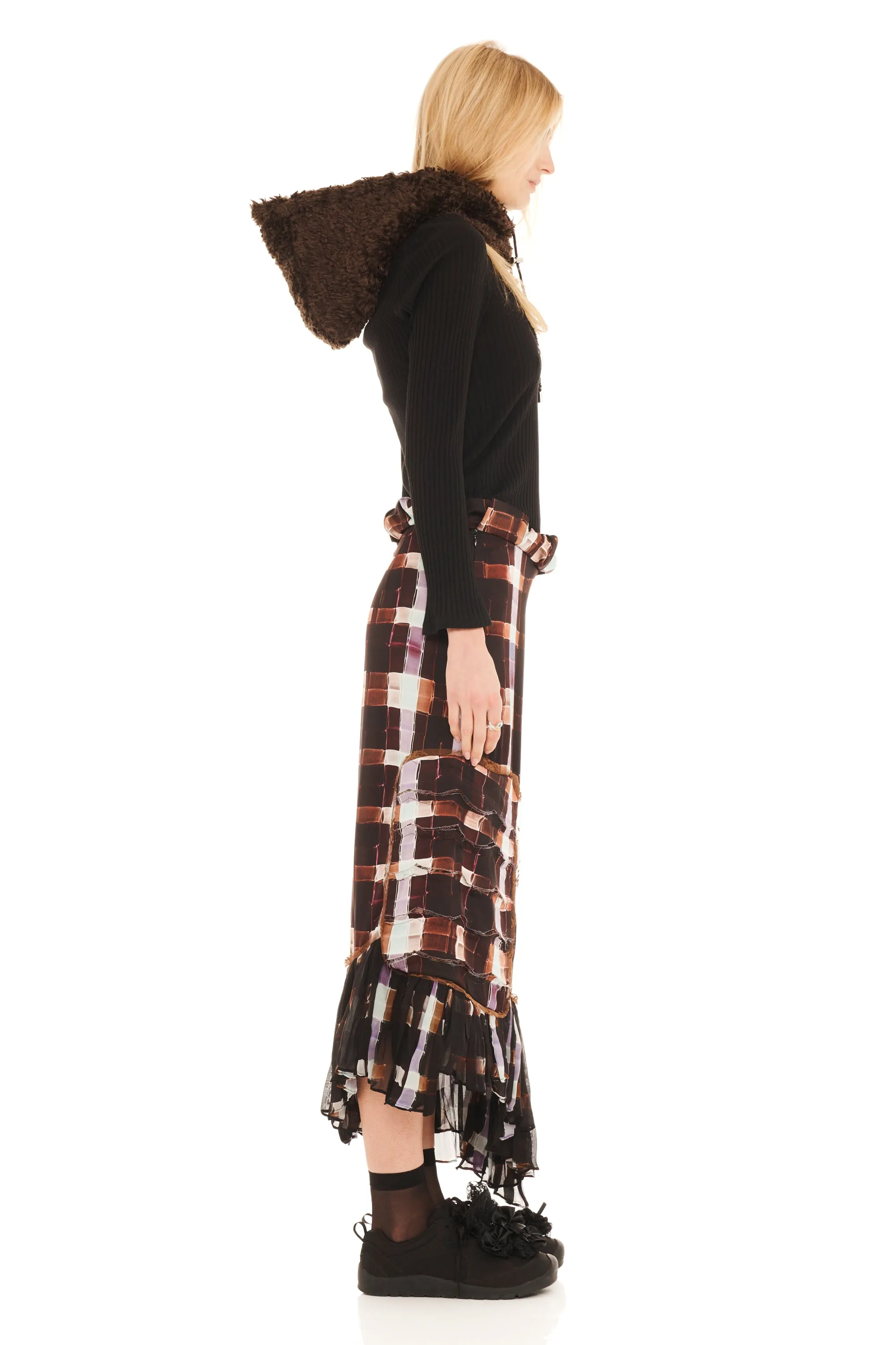 CHOCOLATE PAINTED PLAID LILY SKIRT sold by Collina Strada product image thumbnail 2