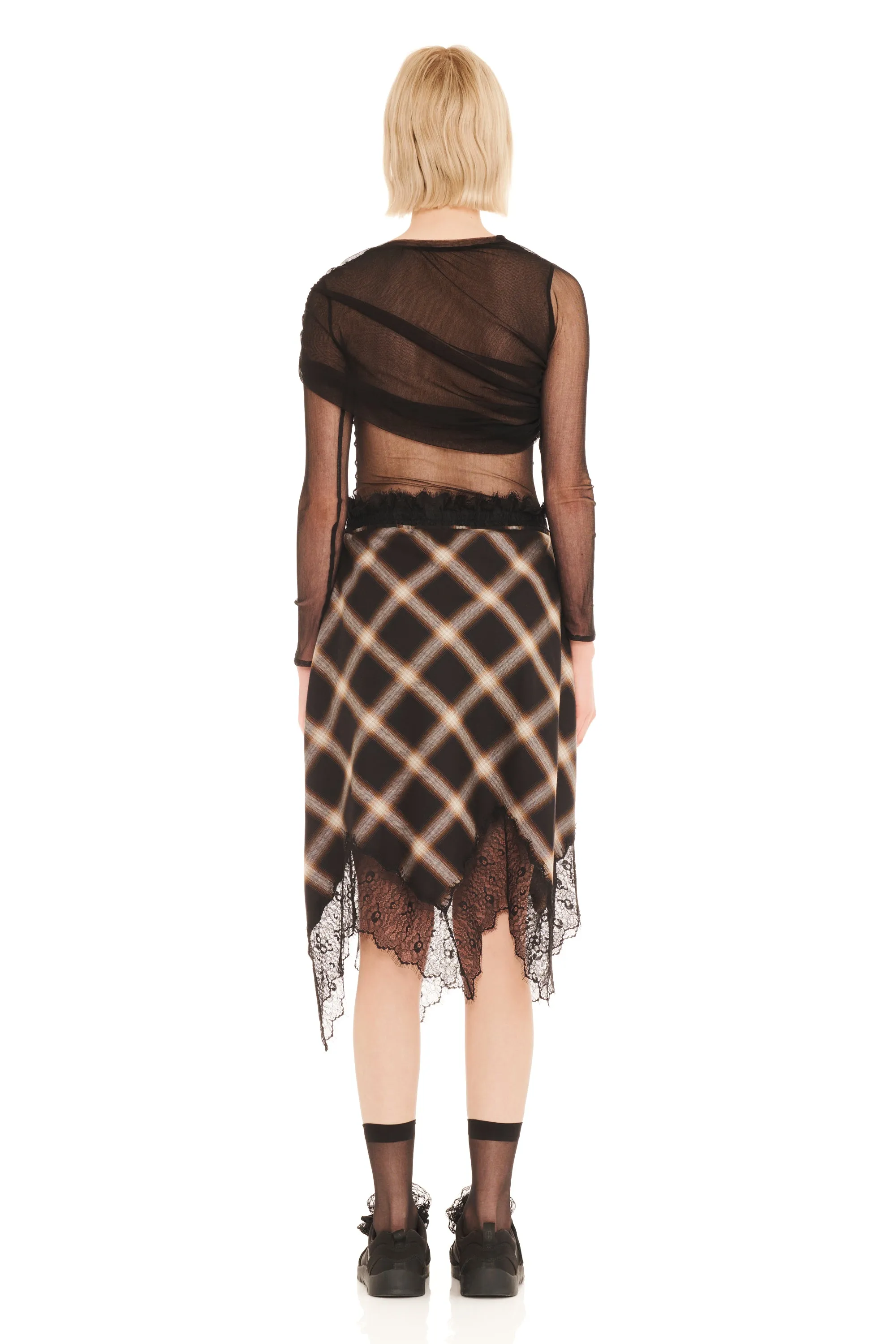 BLACK PLAID WATERLILY SKIRT sold by Collina Strada product image thumbnail 4