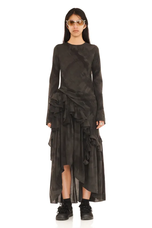 BLACK GUA SHA ATHENA DRESS made by Collina Strada