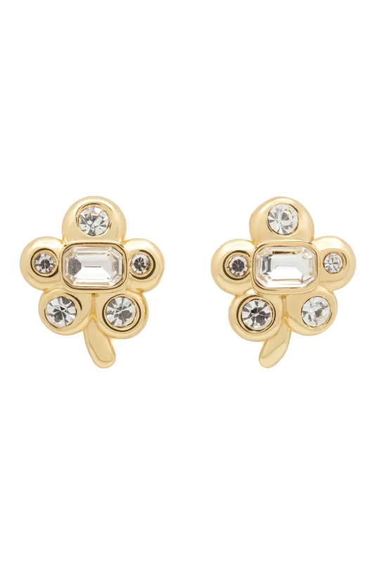 GOLD CLEAR DAIZE EARRINGS made by Collina Strada
