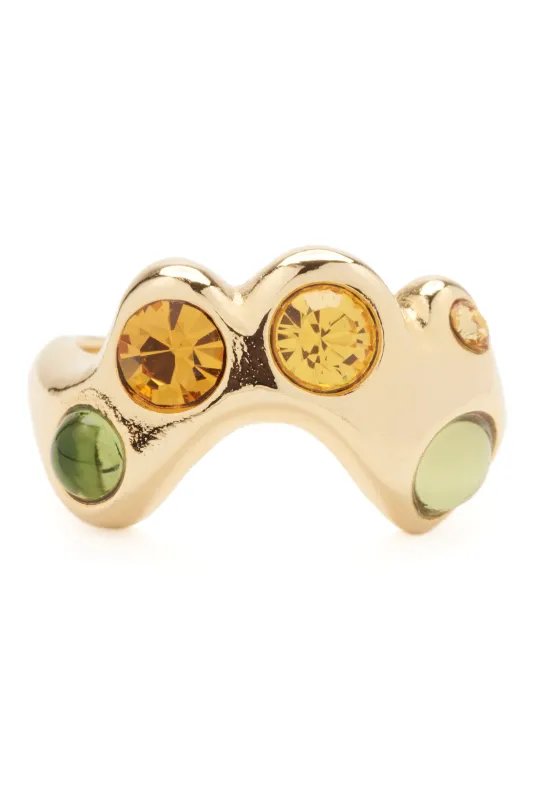 GOLD OLIVE TOPAZ ESME RING made by Collina Strada