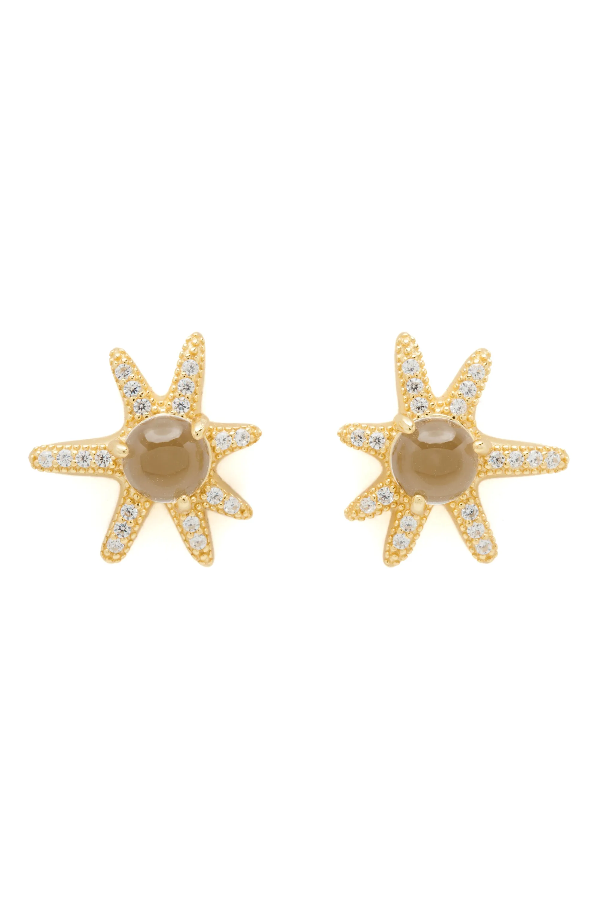 GOLD CLEAR ASTER EARRINGS sold by Collina Strada