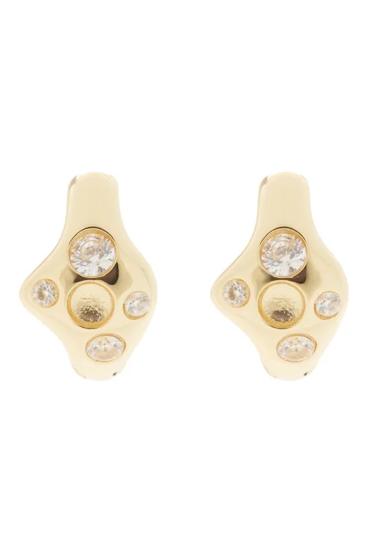 GOLD CLEAR BAT EARRINGS made by Collina Strada