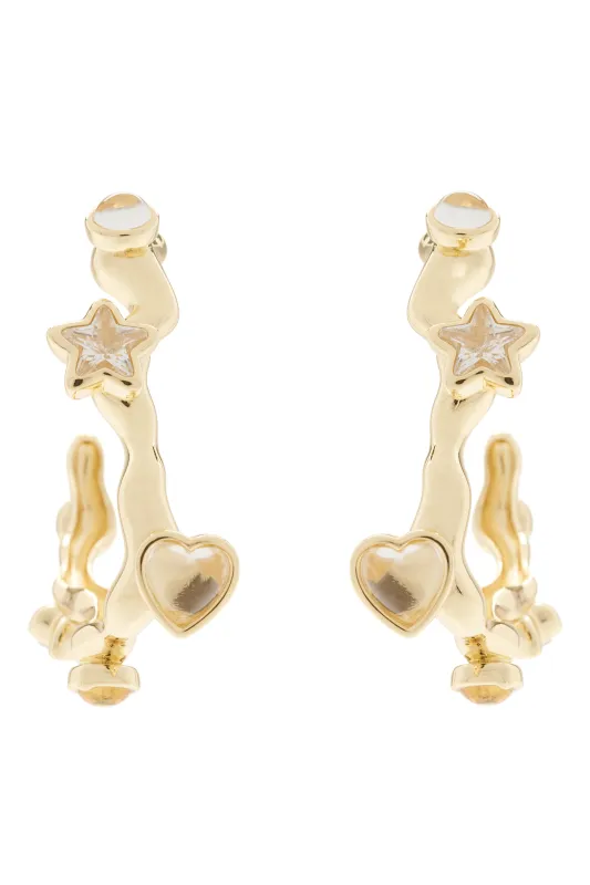 GOLD CLEAR FLORENCE EARRINGS made by Collina Strada