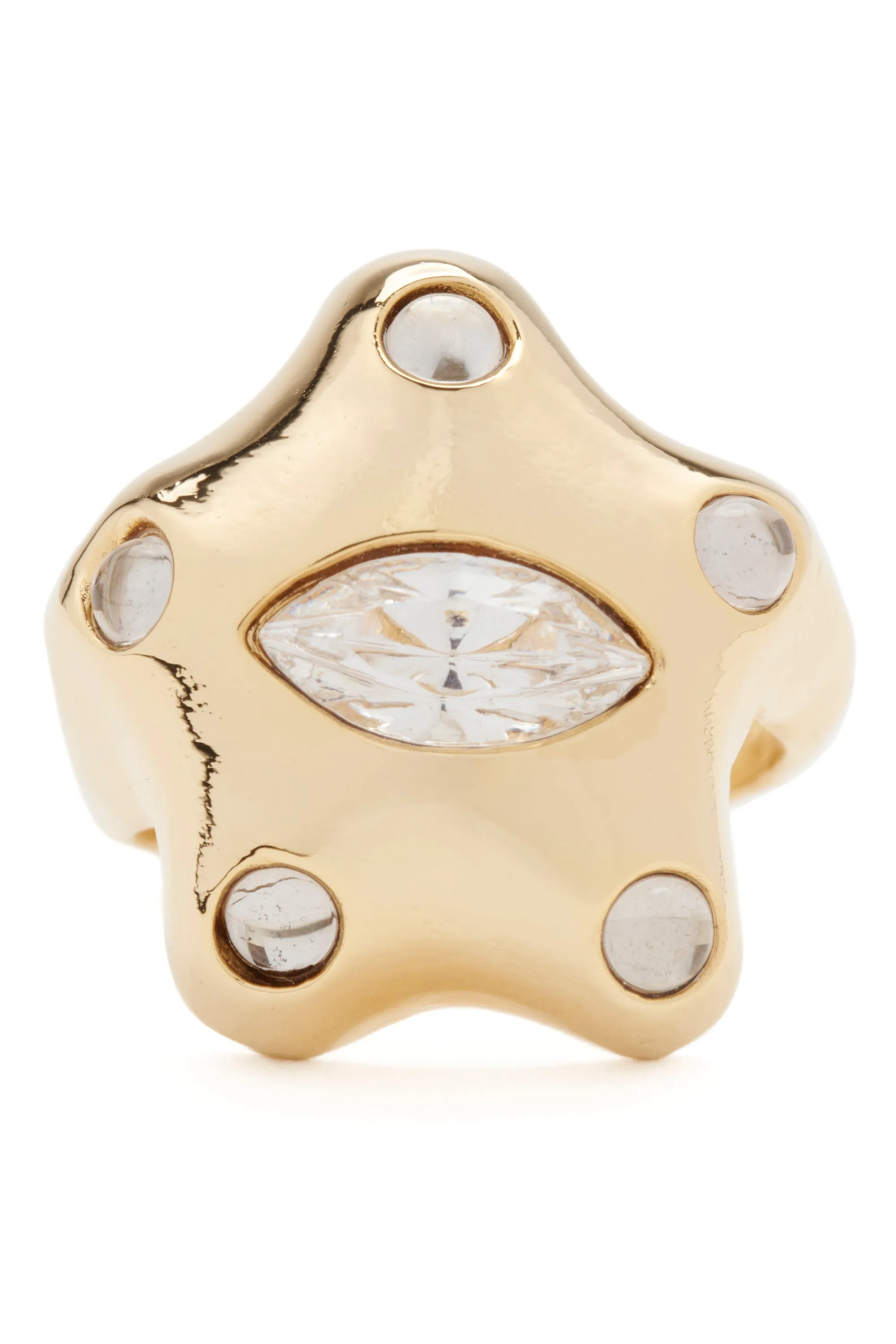 GOLD CLEAR DEMI STARLETTE RING sold by Collina Strada