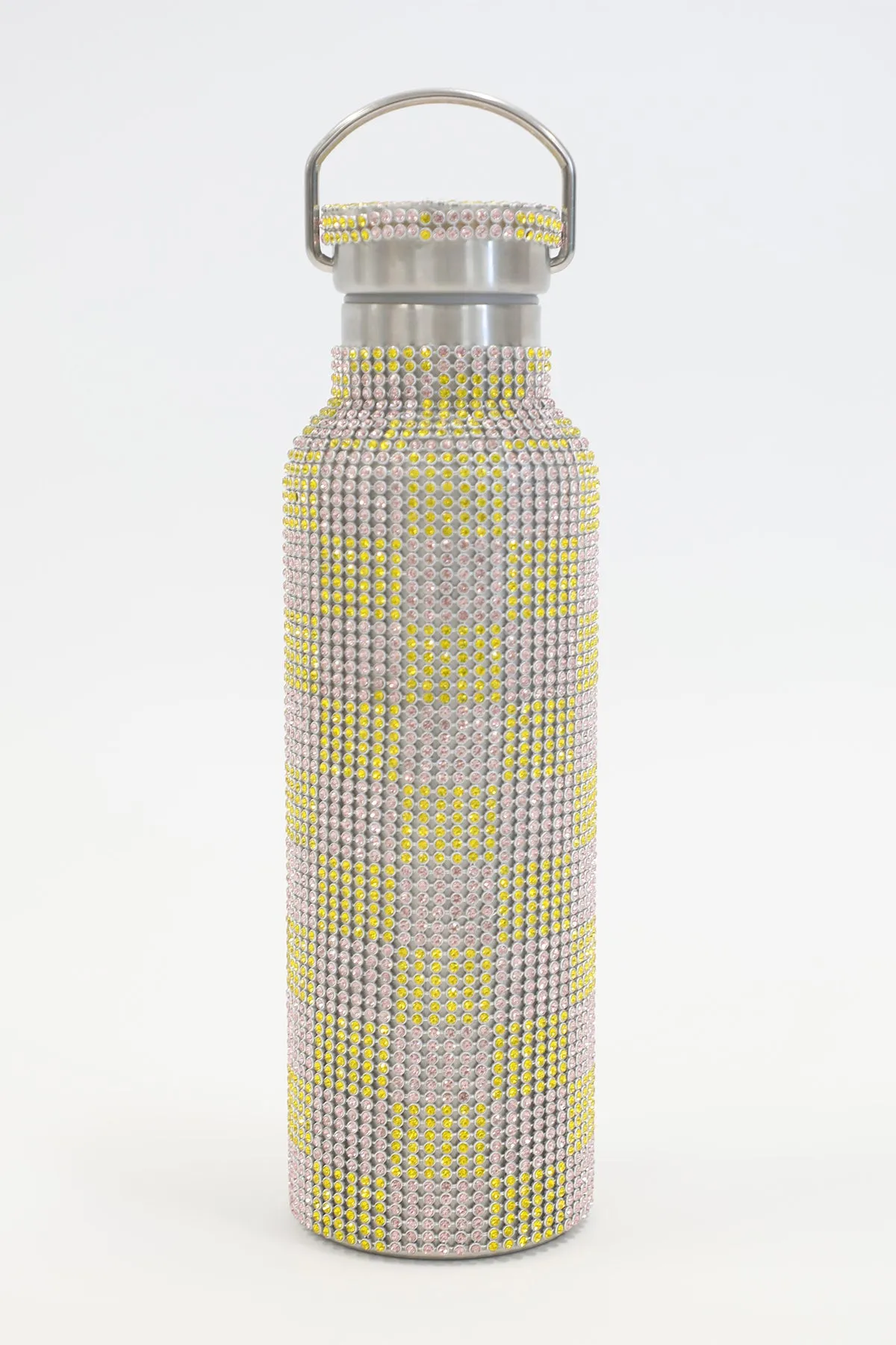 RHINESTONE WATER BOTTLE PINK YELLOW CHECKER sold by Collina Strada product image thumbnail 2