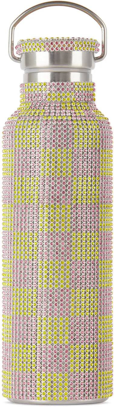 RHINESTONE WATER BOTTLE PINK YELLOW CHECKER sold by Collina Strada
