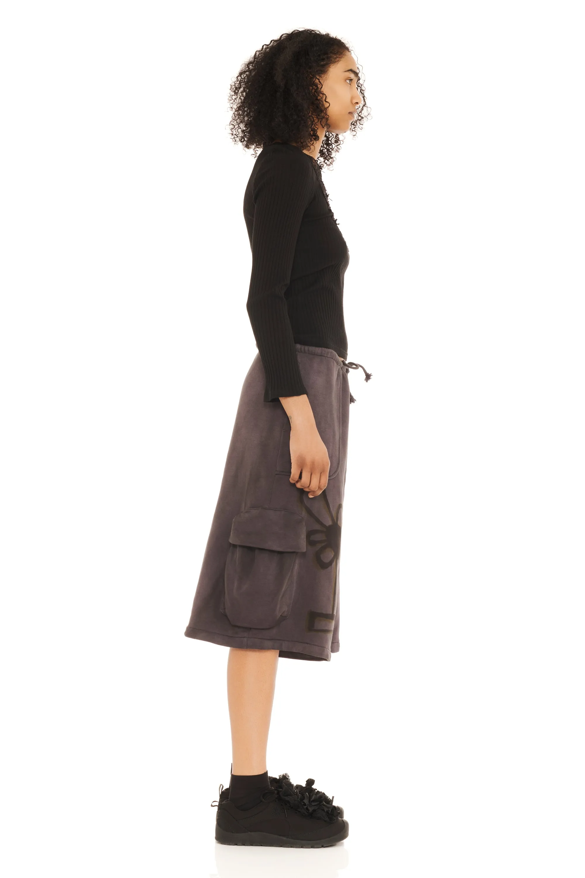 DARK CHARCOAL FLOWER POT CARGO SWEATSHORT sold by Collina Strada product image thumbnail 4