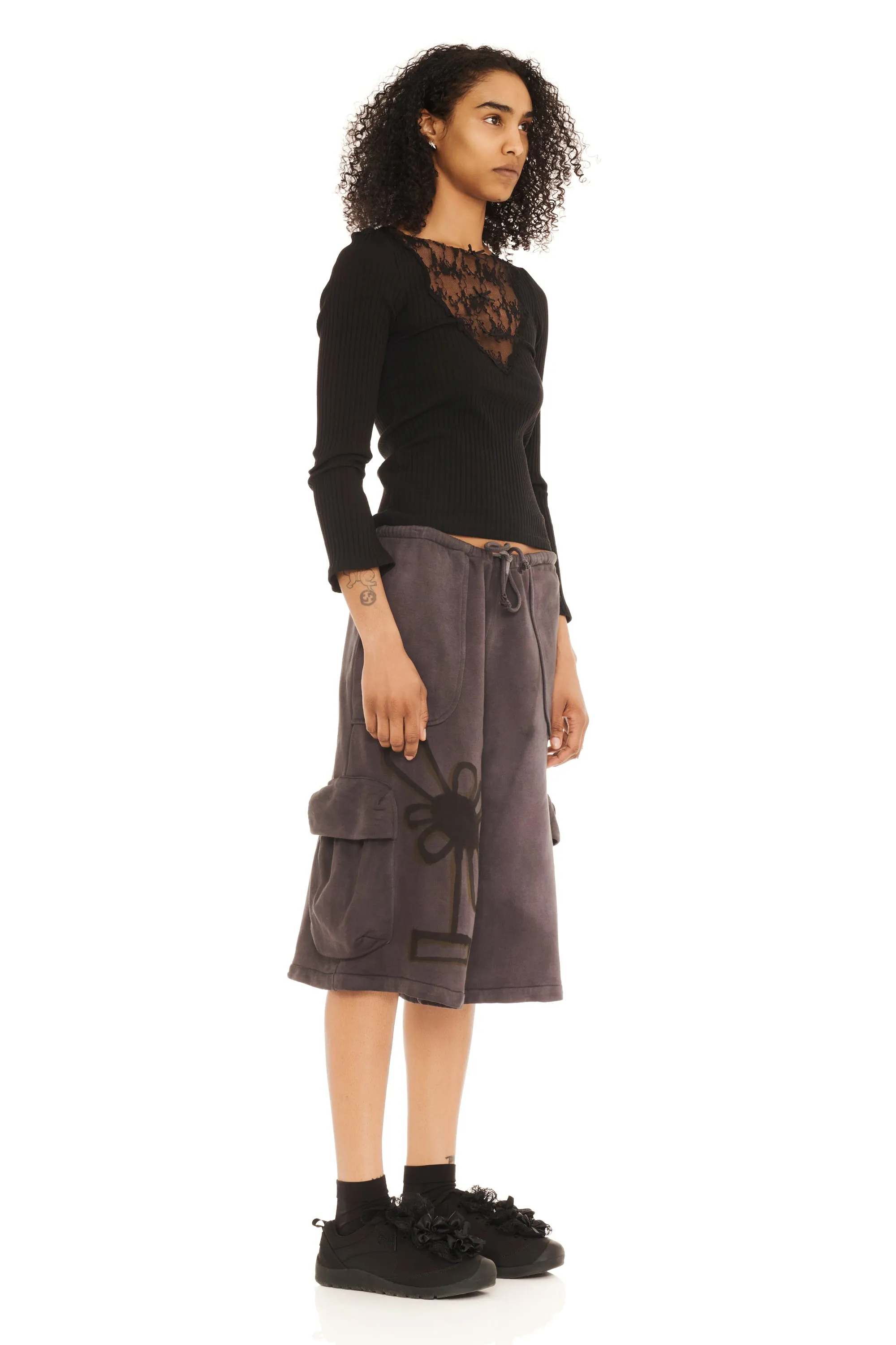 DARK CHARCOAL FLOWER POT CARGO SWEATSHORT sold by Collina Strada product image thumbnail 3