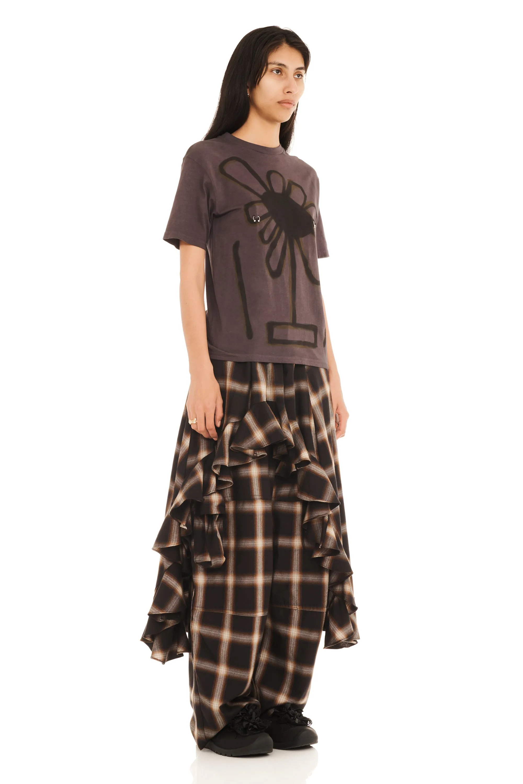 DARK CHARCOAL FLOWER POT PIERCED TEE sold by Collina Strada product image thumbnail 2
