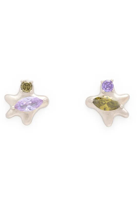 OLIVE AMETHYST STELLA STUDS sold by Collina Strada