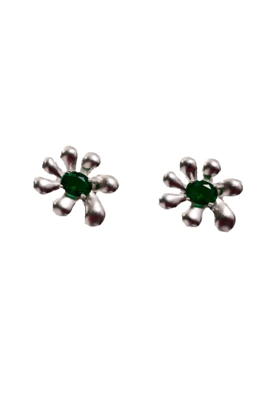 EMERALD SQUASHED BLOSSOM EARRING sold by Collina Strada