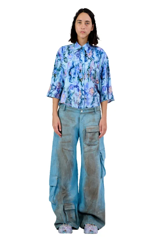 LIGHT DENIM TATU CARGO PANT made by Collina Strada