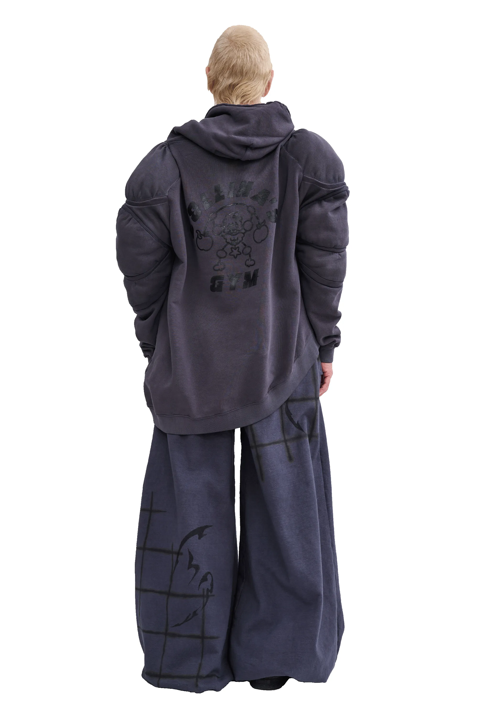 CHARCOAL CS GYM MUSCLE WAVE HOODIE sold by Collina Strada product image thumbnail 5