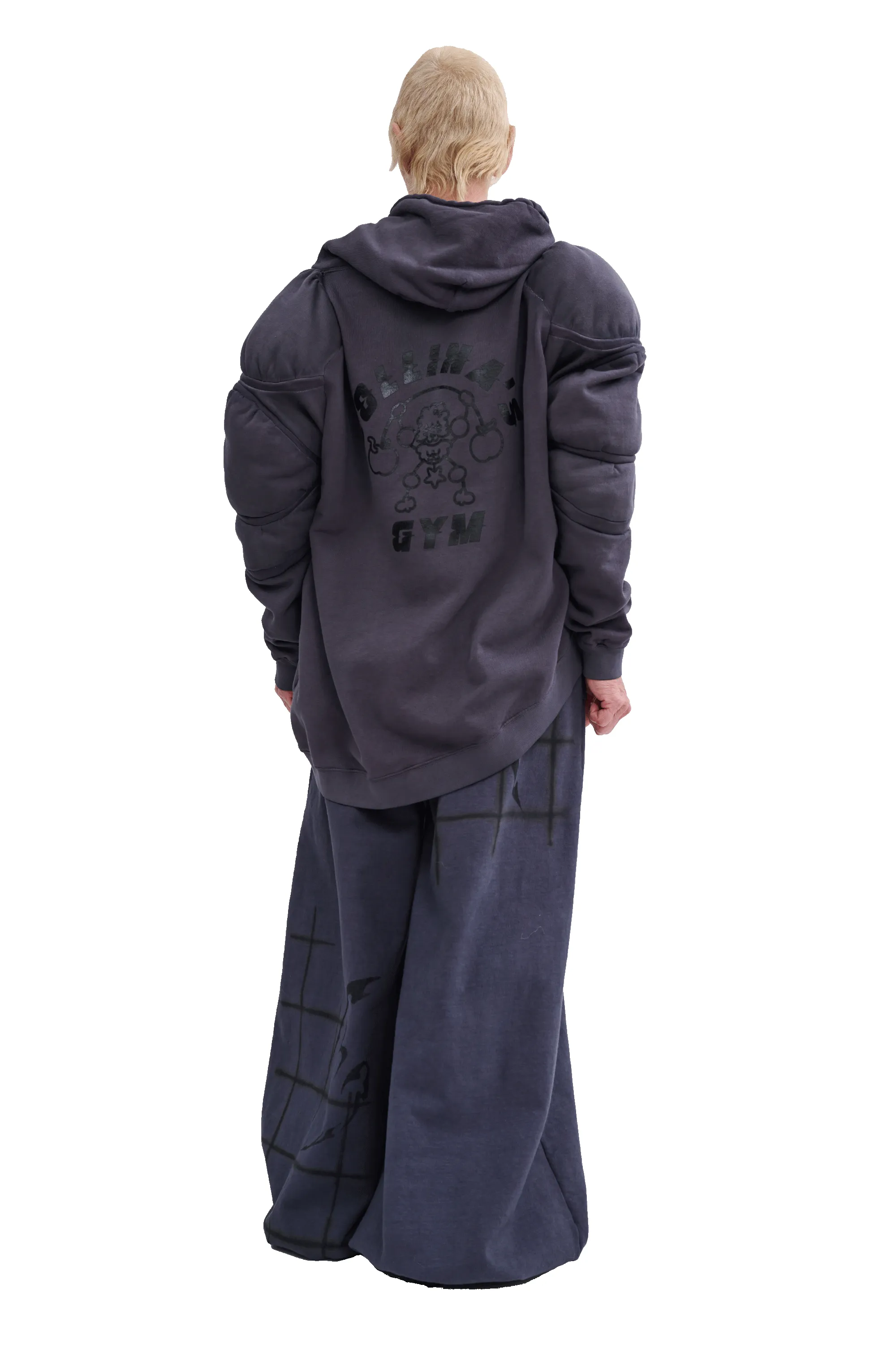 CHARCOAL CS GYM MUSCLE WAVE HOODIE sold by Collina Strada product image thumbnail 2