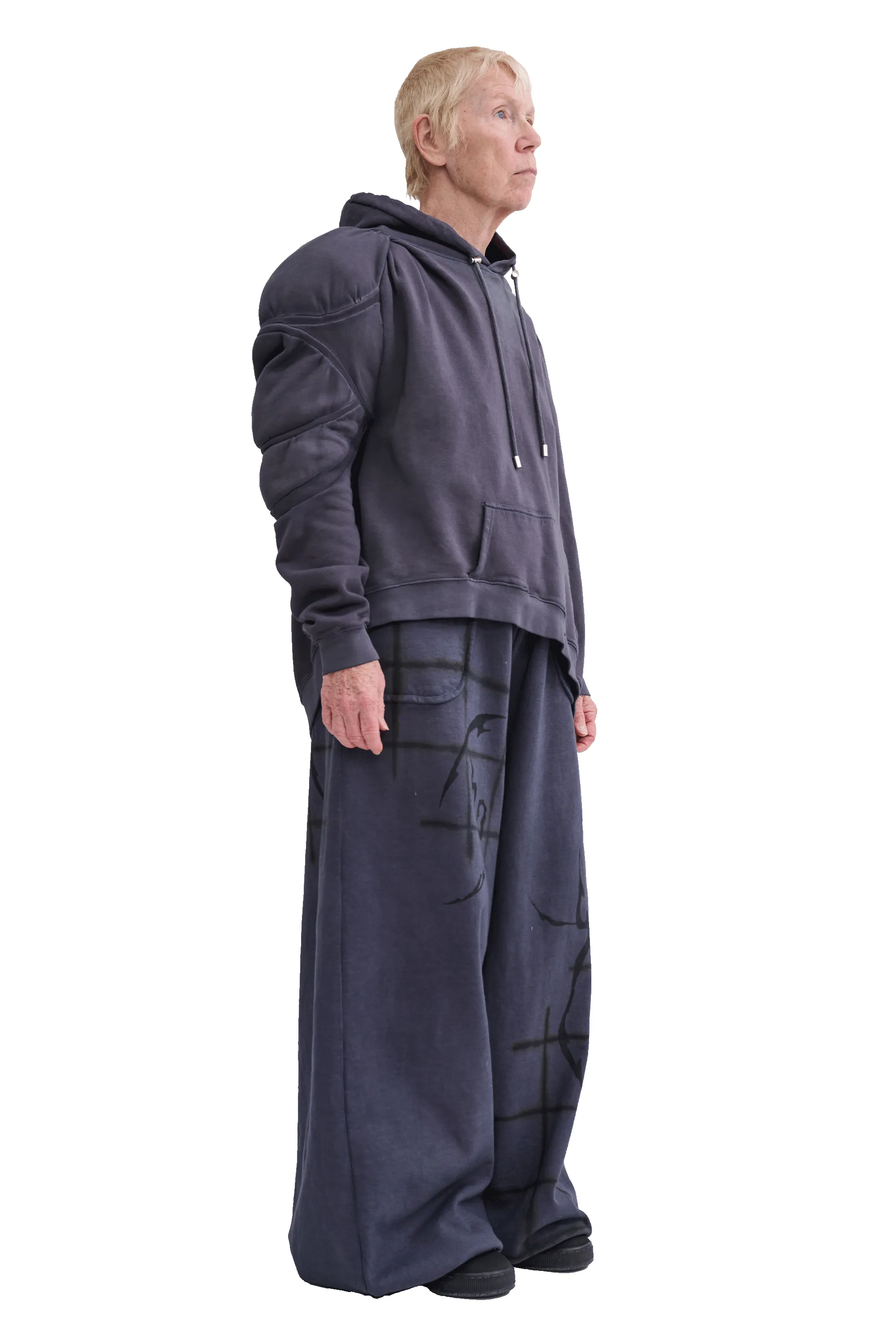 CHARCOAL CS GYM MUSCLE WAVE HOODIE sold by Collina Strada product image thumbnail 3