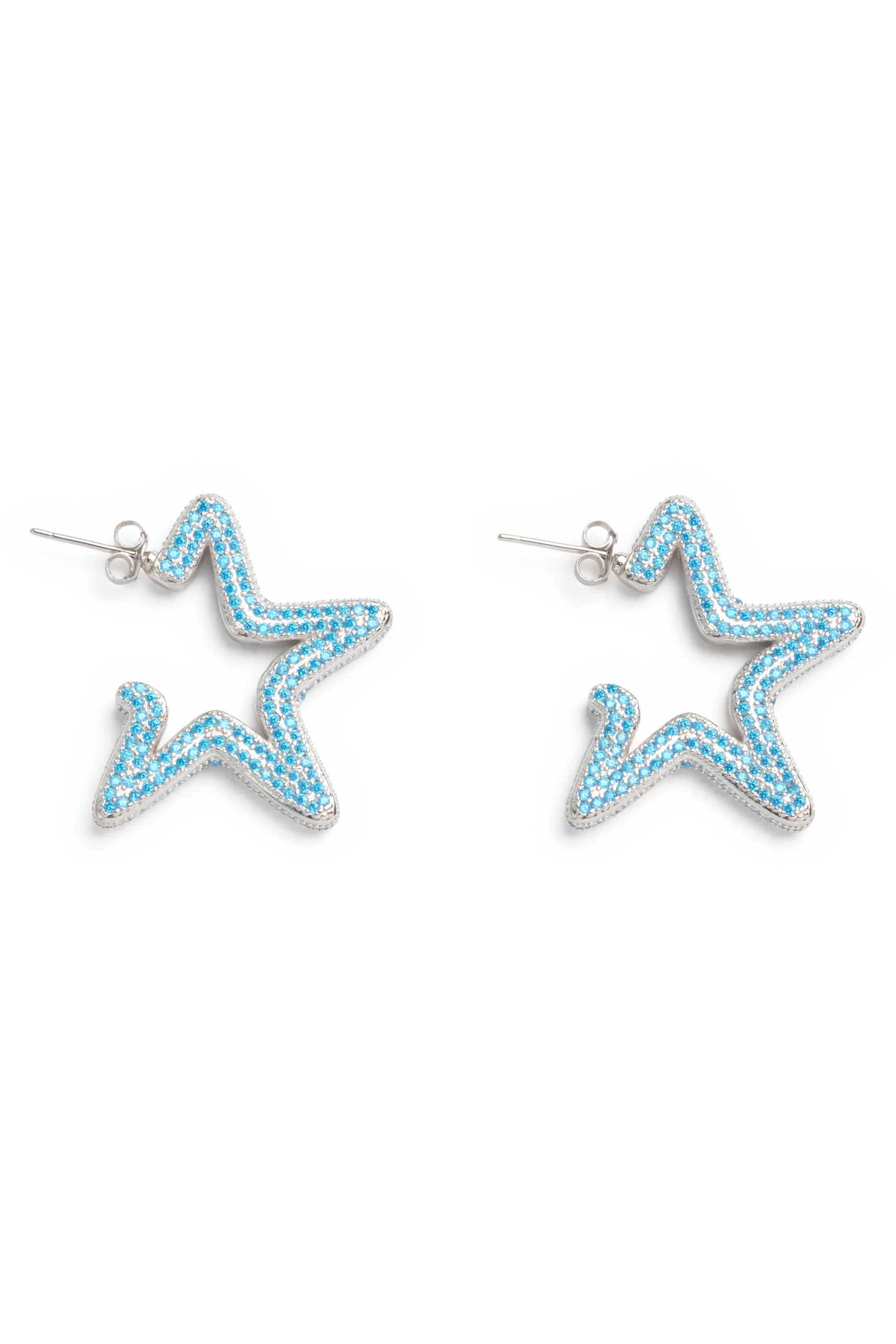 SOFT BLUE SUPER STAR HOOPS sold by Collina Strada