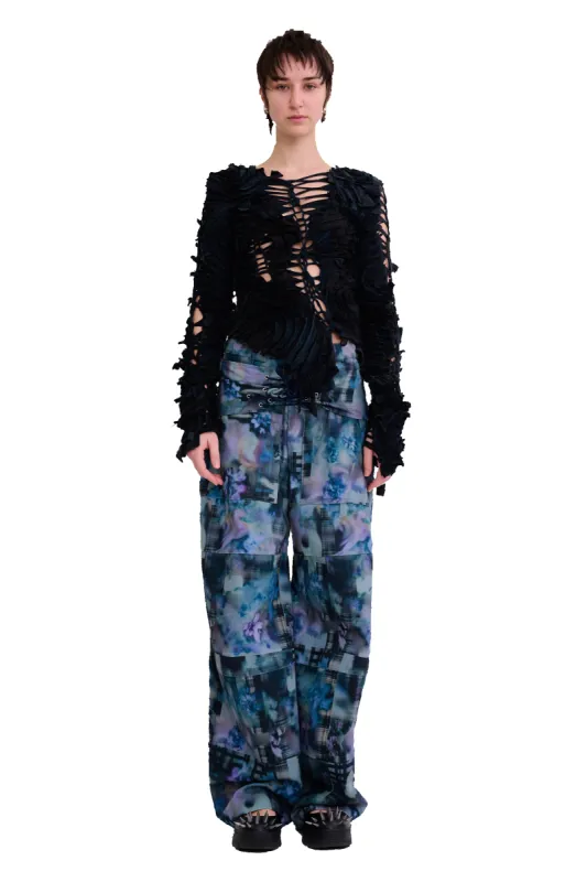 WORN BLACK L/S CHIRP TOP sold by Collina Strada