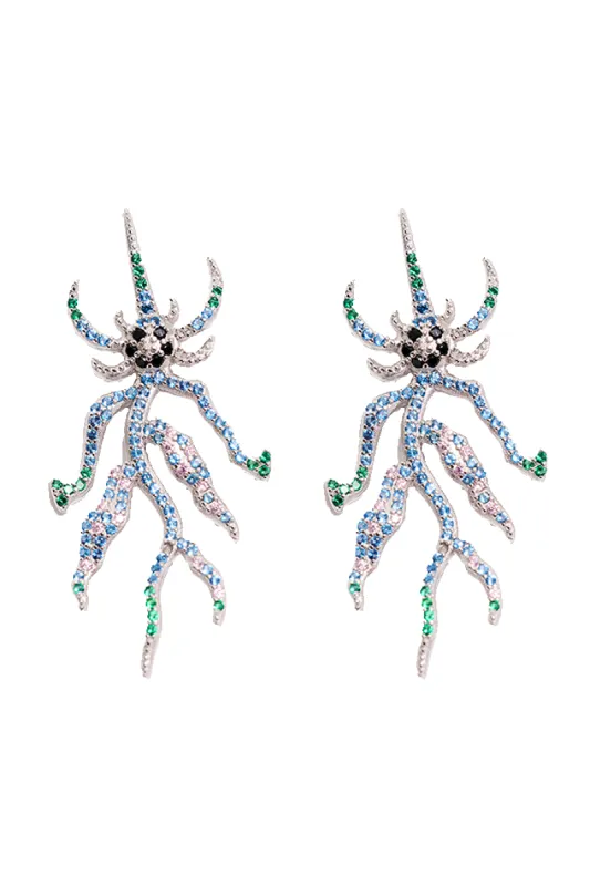 AQUAMARINE SPIKE MONSTER EARRING sold by Collina Strada