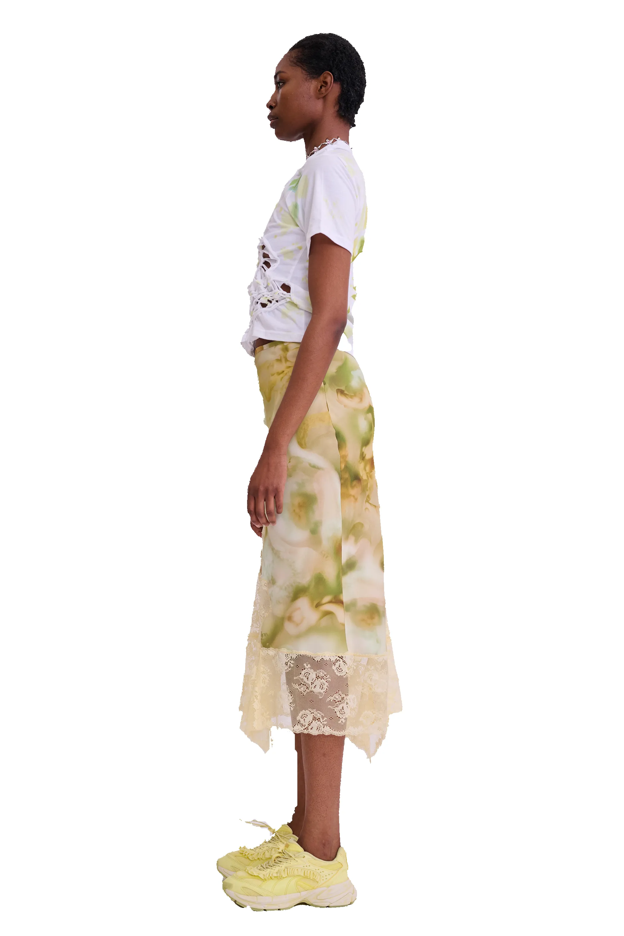 SAGE MOLTEN FLORAL HISS SKIRT sold by Collina Strada product image thumbnail 4