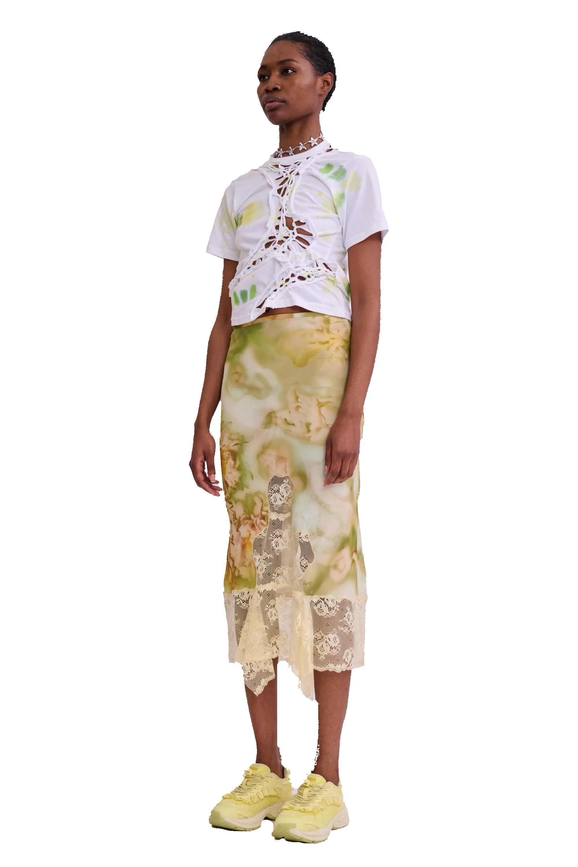 SAGE MOLTEN FLORAL HISS SKIRT sold by Collina Strada product image thumbnail 3
