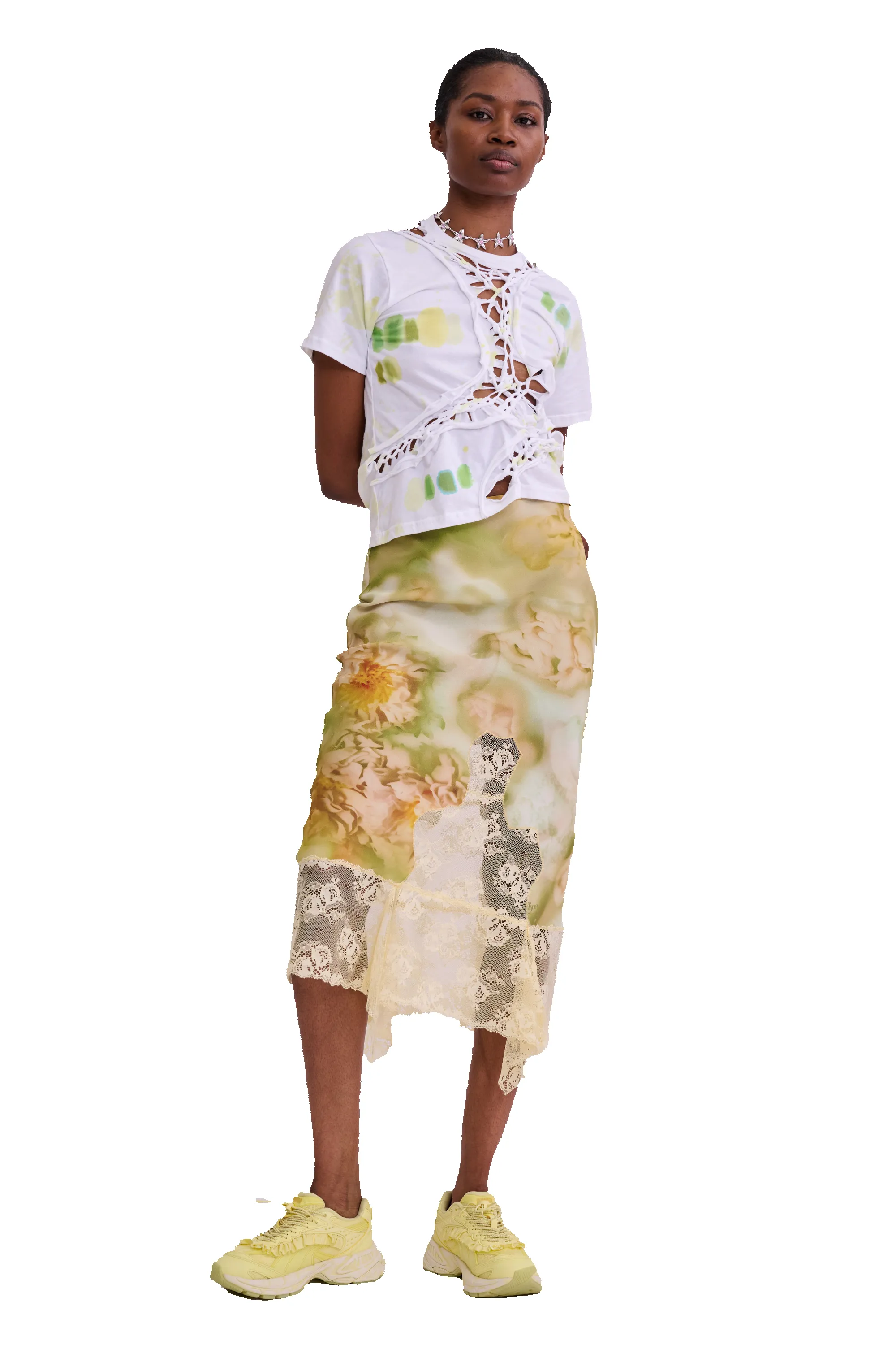SAGE MOLTEN FLORAL HISS SKIRT sold by Collina Strada product image thumbnail 2