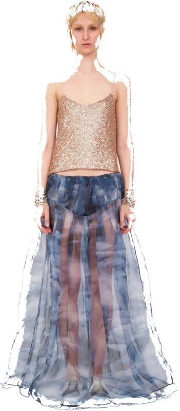 ROSE GOLD SEQUIN MEOW TOP made by Collina Strada