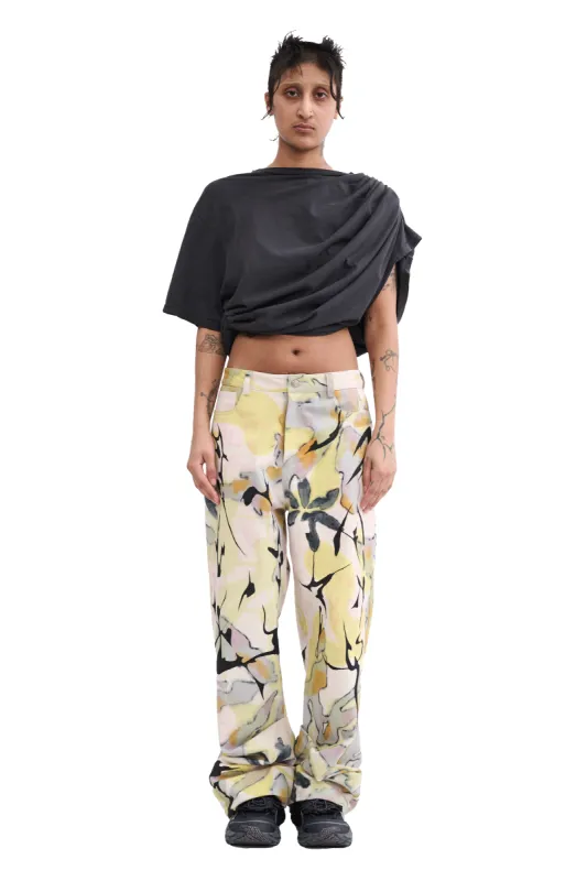 WORN BLACK EVA DRAPED TEE made by Collina Strada