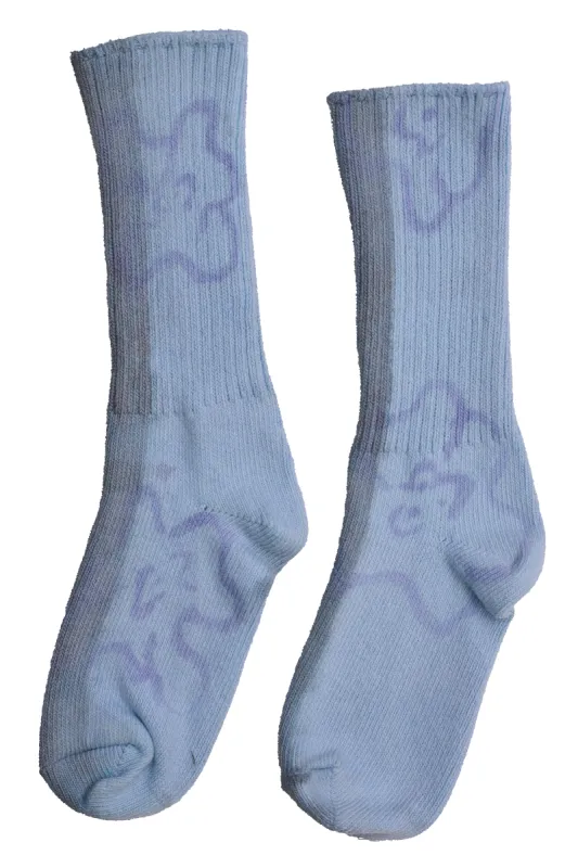 STORM BLUE FLOWER STRIPE SOCKS sold by Collina Strada
