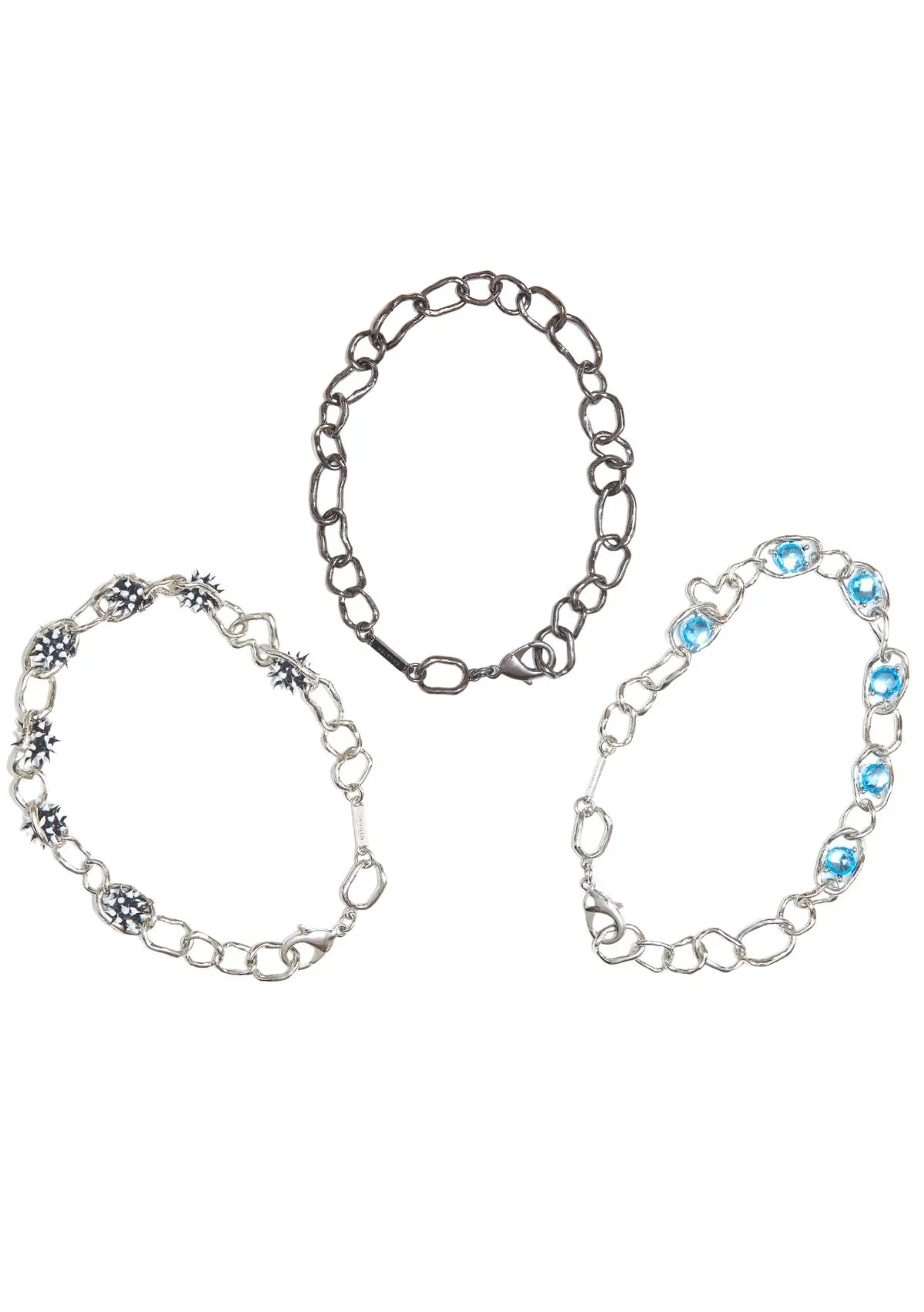 BLACK AND WHITE SPIKEEZ CRUSHED CHAIN NECKLACE sold by Collina Strada product image thumbnail 3