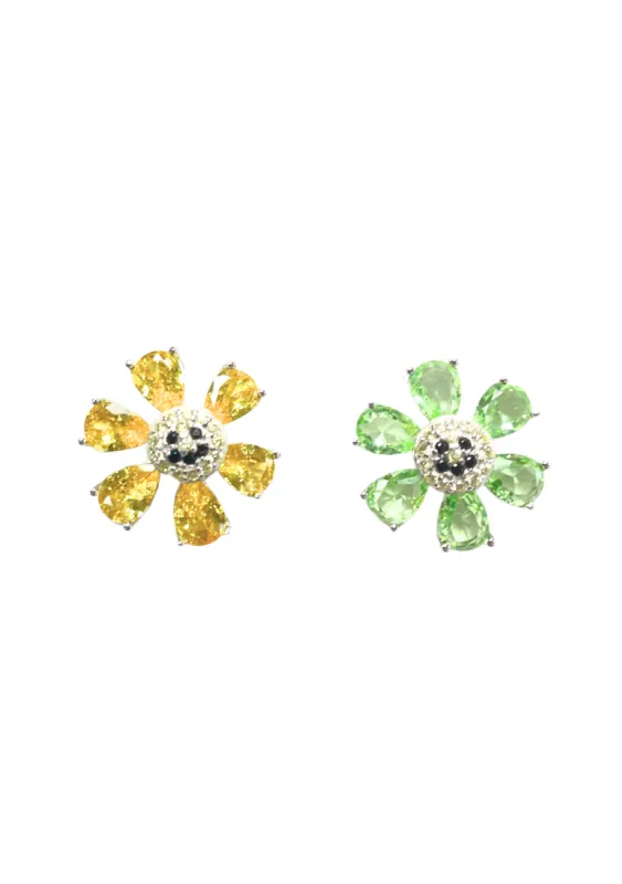 LEMON LIME HAPPY FLOWER EARRINGS made by Collina Strada