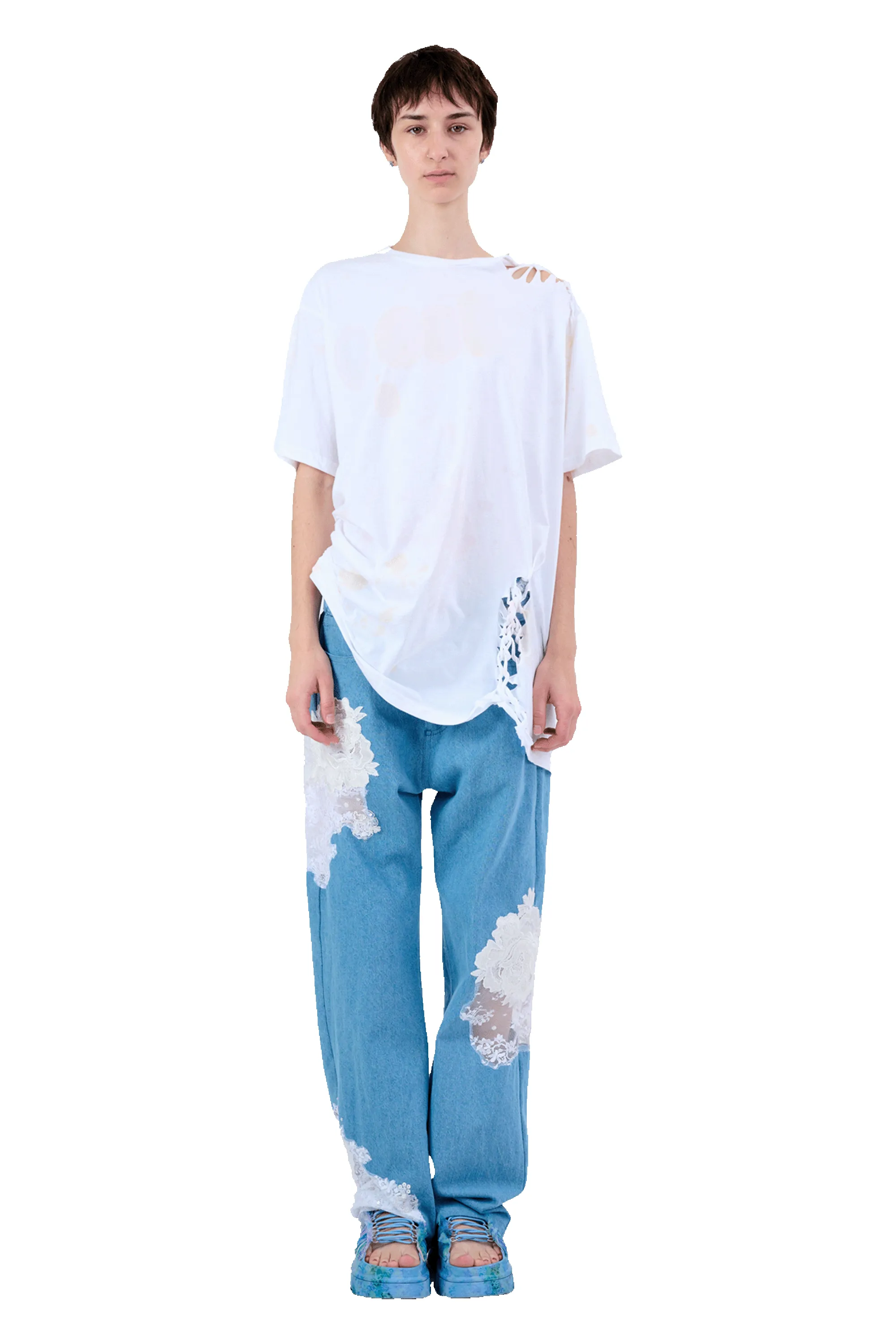 TEA STAINS NASH LACE TEE sold by Collina Strada