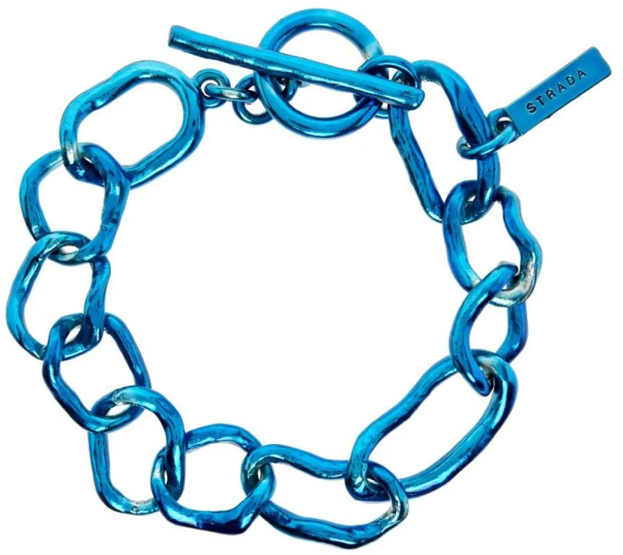 TURQUOISE CRUSHED CHAIN BRACELET made by Collina Strada